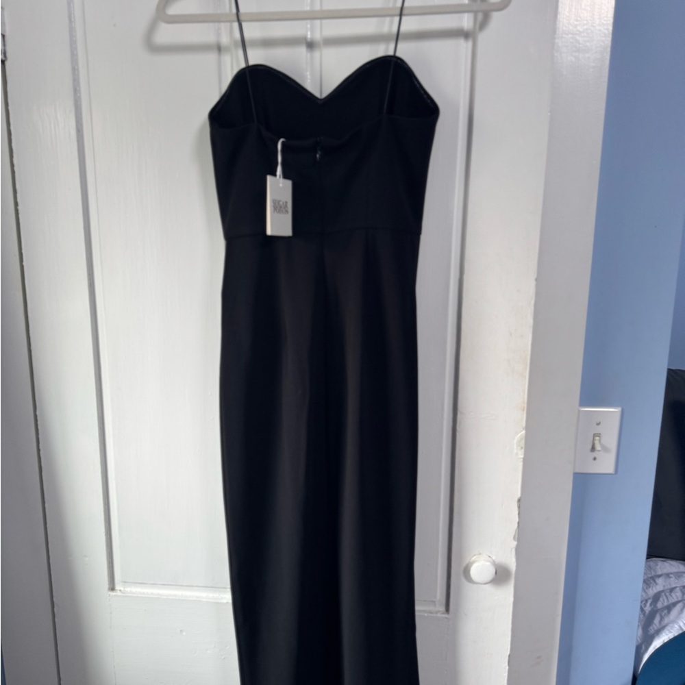 Elegant Black Spaghetti Strap Dress